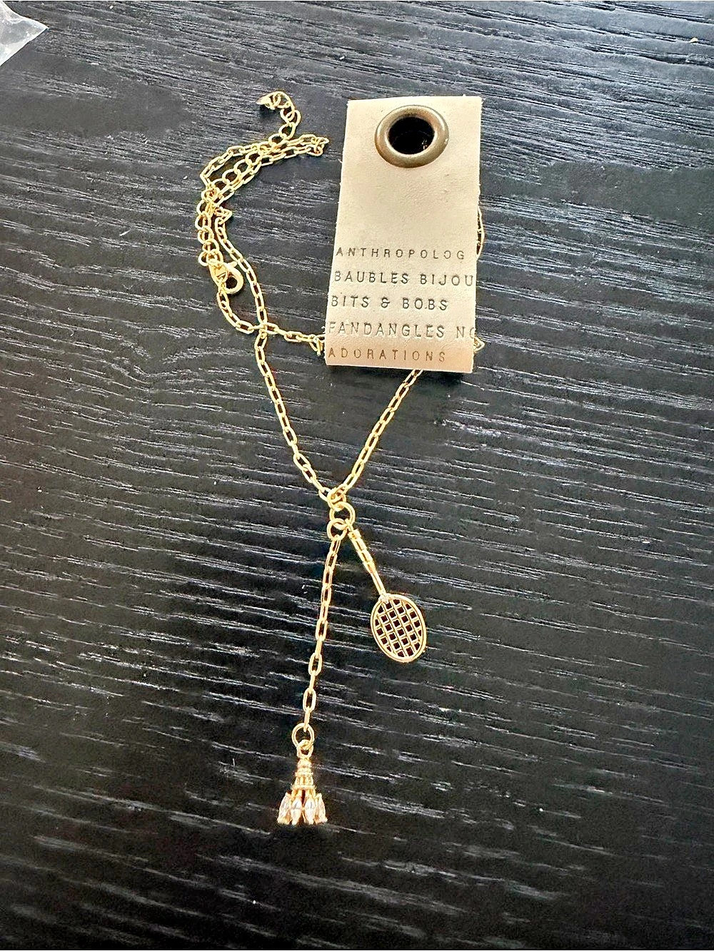 Anthropologie badminton Gold-Tone Pendant Necklace NWT